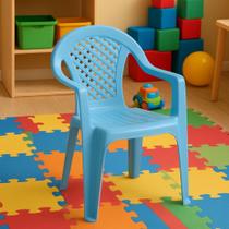 Cadeira Infantil De Plástico Azul Para Estudar Desenhar E Brincar