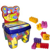 Cadeira Infantil Didática Blocos De Montar 160 Peças Educativo Brinquedos De Encaixar GGB Brinquedo - GGB Brinquedos