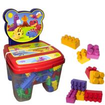 Cadeira Infantil Didática Blocos De Montar 160 Peças Educativo Brinquedos De Encaixar GGB Brinquedo