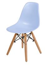 Cadeira INFANTIL Eames Polipropileno Azul com Base Madeira - 40608