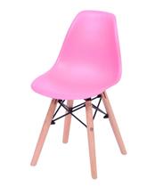 Cadeira INFANTIL Eames Polipropileno Rosa com Base Madeira - 43116