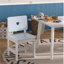 Cadeira Infantil em Madeira Maciça 29cm X 57,5 Sofia Branco/ Azul Cadeira Infantil em Madeira Maciça 29cm X 57,5 Sofia Branco/ Azul