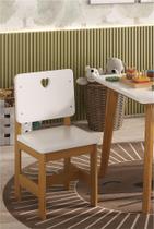 Cadeira Infantil em Madeira Maciça Sofia Branco/Mel Cadeira Infantil em Madeira Maciça Sofia Branco/Mel