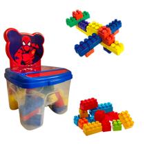 Cadeira Infantil Herói Com Blocos De Montar Encaixe 24 Peças Cadeira Infantil Herói Com Blocos De Montar Encaixe 24 Peças