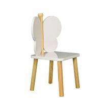 Cadeira Infantil Hora de Brincar Borboleta - Pinus/Branco