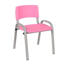 Cadeira Infantil Iso Base Cinza Para Atividades Didáticas Creche Escola Empilhável Em Aço