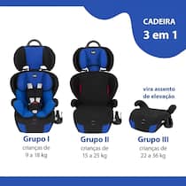 Cadeira Infantil Para Carro Booster Versati Até 36kg Azul 3 em 1 Cadeira Infantil Para Carro Booster Versati Até 36kg Azul 3 em 1