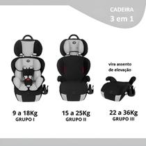 Cadeira Infantil Para Carro Booster Versati Até 36kg Gelo 3 em 1
