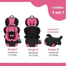 Cadeira Infantil Para Carro Booster Versati Até 36kg Rosa 3 em 1 Cadeira Infantil Para Carro Booster Versati Até 36kg Rosa 3 em 1