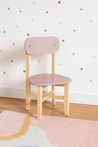 Cadeira Infantil para Refeitório Assento e Encosto Rosa Base Madeira Cadeira Infantil para Refeitório Assento e Encosto Rosa Base Madeira