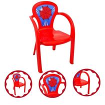 Cadeira Infantil Vermelha Para Menino Decorada Teia Usual