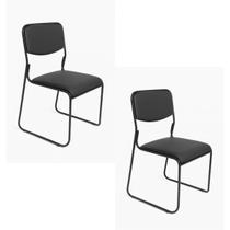 Cadeira Interlocutor Fixa Base Preta W-21 B.Hoff - Kit 02 Cadeira Interlocutor Fixa Base Preta W-21 B.Hoff - Kit 02