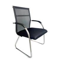 Cadeira Interlocutor Mesh Fixa Roma Preta W-122 Pé Trapézio