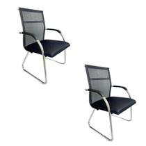 Cadeira Interlocutor Mesh Fixa Roma Preta W-122 Quantidade:2 Cadeira Interlocutor Mesh Fixa Roma Preta W-122 Quantidade:2
