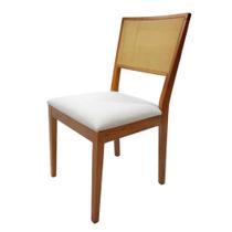 Cadeira Íris Estofada Em Madeira Maciça de Eucalipto