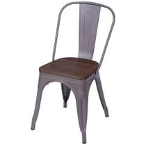 Cadeira Iron com Assento em Madeira cor Bronze - 59147