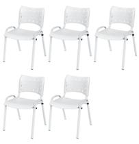 Cadeira Iso Base Branco Escola, Escritório Branco Kit 5 Un Cadeira Iso Base Branco Escola, Escritório Branco Kit 5 Un