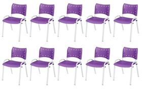 Cadeira Iso Base Branco Escola, Escritório Violeta Kit 10 Un Cadeira Iso Base Branco Escola, Escritório Violeta Kit 10 Un