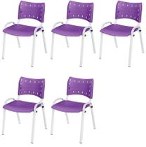 Cadeira Iso Base Branco Escola, Escritório Violeta Kit 5 Un Cadeira Iso Base Branco Escola, Escritório Violeta Kit 5 Un