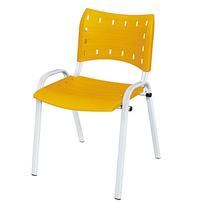 Cadeira Iso Base Branco Igreja, Escola, Escritório - Amarelo Kit 1 Peça