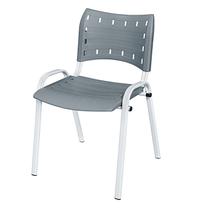 Cadeira Iso Base Branco Igreja, Escola, Escritório - Cinza Kit 1 Peça