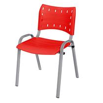 Cadeira Iso Base Cinza Escola, Escritório Vermelho