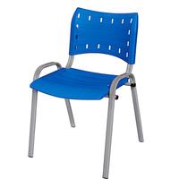 Cadeira Iso Base Cinza, Igreja, Escola, Escritório - Azul Kit 1 Peça