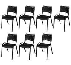 Cadeira Iso Base Preto Escola, Escritório Preto Kit 7 Un Cadeira Iso Base Preto Escola, Escritório Preto Kit 7 Un