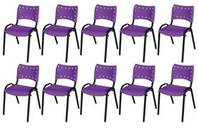 Cadeira Iso Base Preto Escola, Escritório Violeta Kit 10 Un Cadeira Iso Base Preto Escola, Escritório Violeta Kit 10 Un