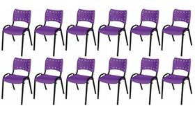 Cadeira Iso Base Preto Escola, Escritório Violeta Kit 12 Un Cadeira Iso Base Preto Escola, Escritório Violeta Kit 12 Un