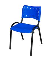 Cadeira Iso Base Preto Igreja, Escola, Escritório - Azul - Kit 1 Peça Cadeira Iso Base Preto Igreja, Escola, Escritório - Azul - Kit 1 Peça