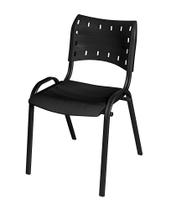 Cadeira Iso Base Preto Igreja, Escola, Escritório - Preto - Kit 1 Peça