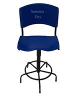 Cadeira iso caixas alta com base de ferro fixa para recepçao balcao mercado portaria azul Cadeira iso caixas alta com base de ferro fixa para recepçao balcao mercado portaria azul