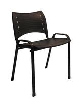 Cadeira Iso desmontavel fixa estrutura de ferro pra recepçao igreja sala de espera preta plastica preta - Sintonia Flex