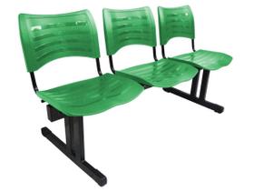 Cadeira Iso em longarina 3 lugares Linha Polipropileno Iso - Design Office Móveis
