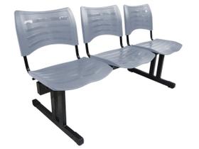 Cadeira Iso em longarina 3 lugares Linha Polipropileno Iso - Design Office