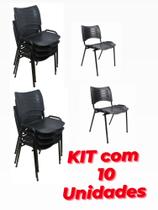 Cadeira iso empilhavel preta Kit com 10 unidades Cadeira iso empilhavel preta Kit com 10 unidades