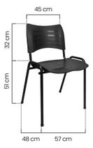 Cadeira Iso Fixa Polipropileno, Empilhável, na Cor Preto - Oliveira Móveis