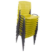 Cadeira ISO para sua casa, Igrejas e Estabelecimentos Comerciais em Geral Kit 10 Amarela