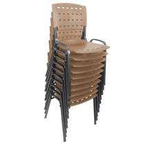 Cadeira ISO para sua casa, Igrejas e Estabelecimentos Comerciais em Geral Kit 10 Marrom - LG flex Cadeiras