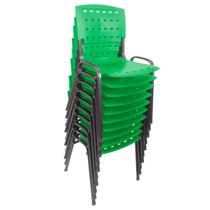 Cadeira ISO para sua casa, Igrejas e Estabelecimentos Comerciais em Geral Kit 10 Verde