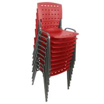 Cadeira ISO para sua casa, Igrejas e Estabelecimentos Comerciais em Geral Kit 10 Vermelha