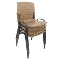 Cadeira ISO para sua casa, Igrejas e Estabelecimentos Comerciais em Geral Kit 4 Marrom - LG flex Cadeiras