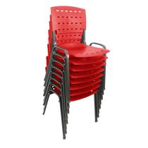 Cadeira ISO para sua casa, Igrejas e Estabelecimentos Comerciais em Geral Kit 8 Vermelha
