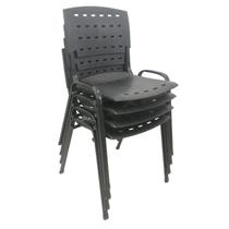 Cadeira ISO para sua casa Igrejas, Recepções e Estabelecimentos Comerciais no Geral Kit 4 Preta - LG flex Cadeiras