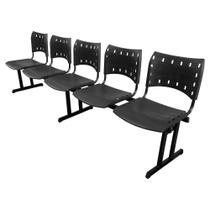 Cadeira ISO PP RP Longarina 5 Lugares Preta Cadeira ISO PP RP Longarina 5 Lugares Preta