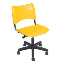 Cadeira iso Turim plastica giratoria secretaria com regulagem de altura amarela - PopMov