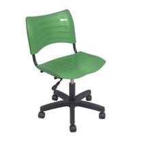 Cadeira iso Turim plastica giratoria secretaria com regulagem de altura verde - PopMov