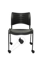 Cadeira iso Turim plastica secretaria preta escritorio giratoria home office chair