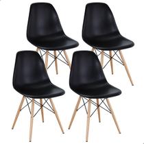 Cadeira Jantar Charles Eames Eiffel Wood Kit 4 Unid Original